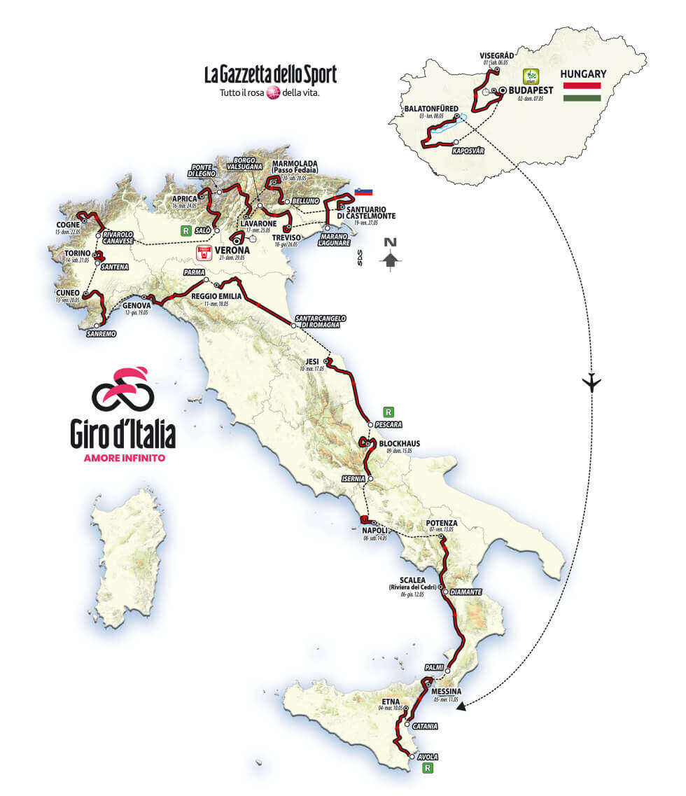 Recorridos Giro Italia