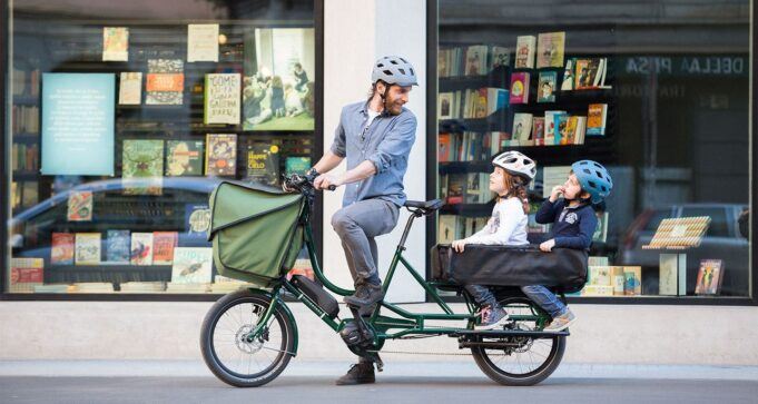 Bicicleta eléctrica cargo para llevar niños Bicicleta para llevar niños